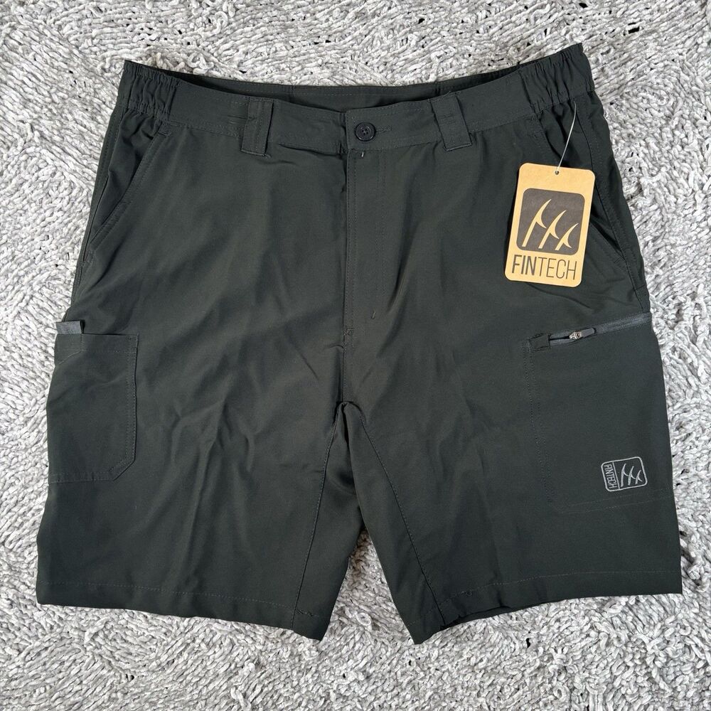 Fintech Submariner Woven Short Mens XL JET SET Black Cargo Utility Stretch NWTGS
